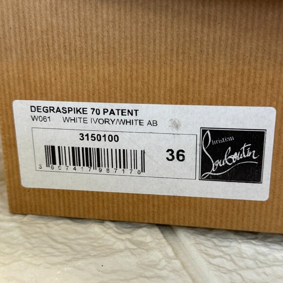 Christian Louboutin Pumps Metallic Glitter DEGRASPIKE 70 PATENT Ivory - Picture 14 of 15